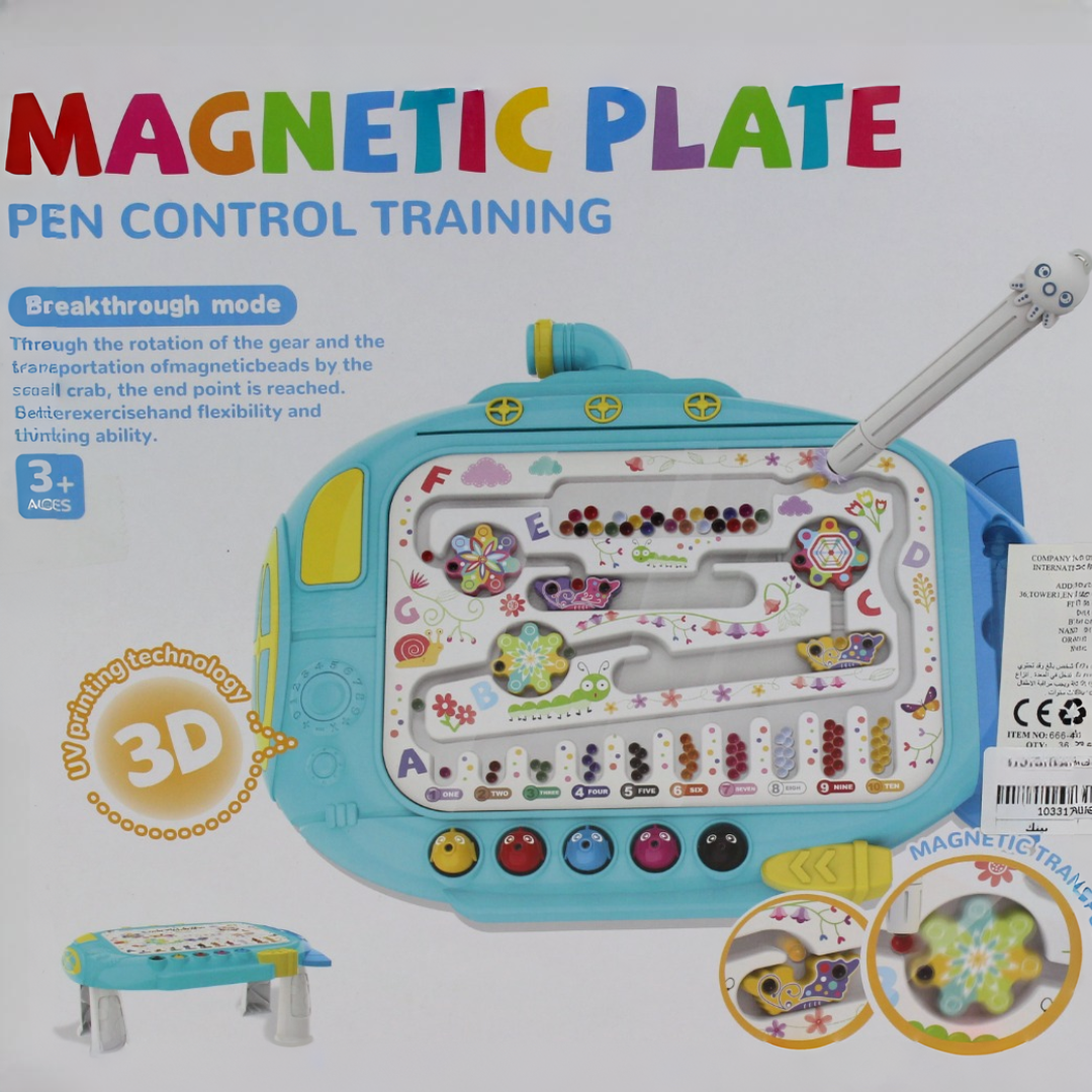 Magnetic Plate 3-in-1 Pen Control Training Toy – Aqua