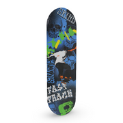 Wooden Skateboard – Blue Skull Design