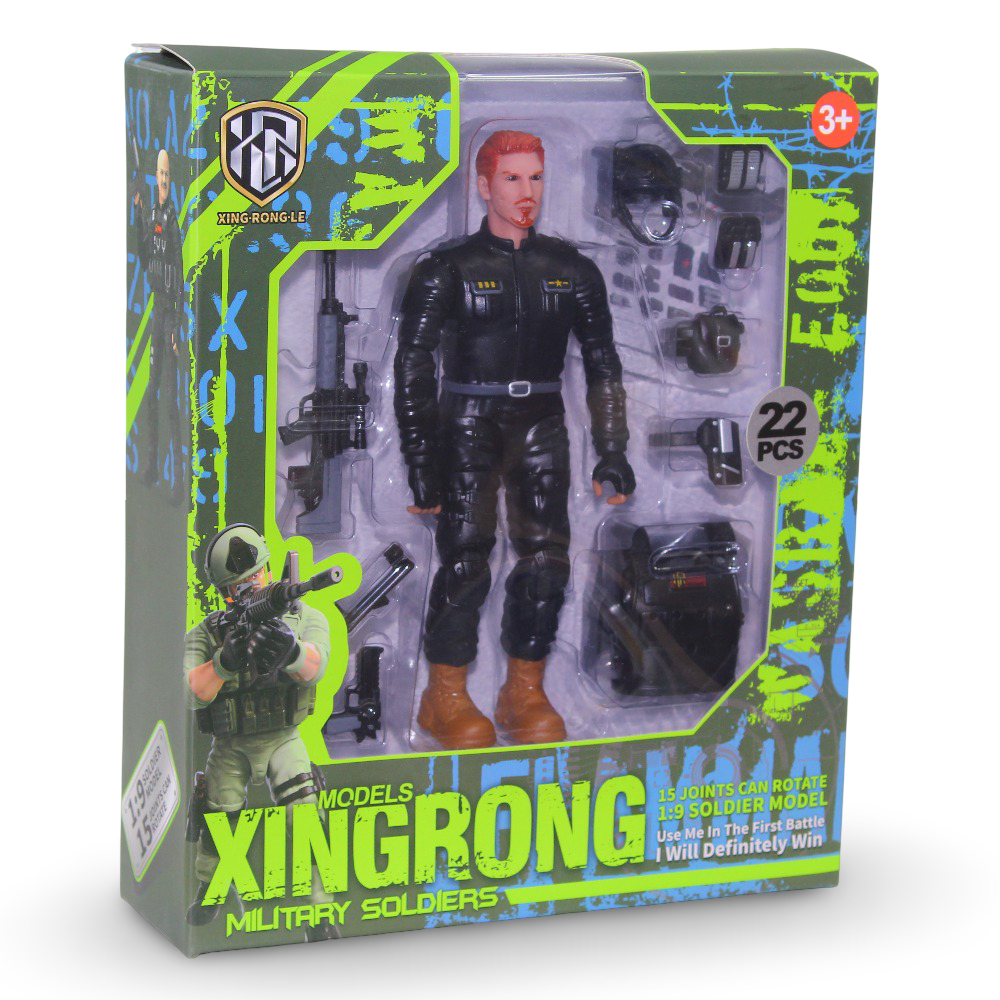 Xingrong Military Soldiers – Black (22 Pieces) - Toys - Xing Rongle