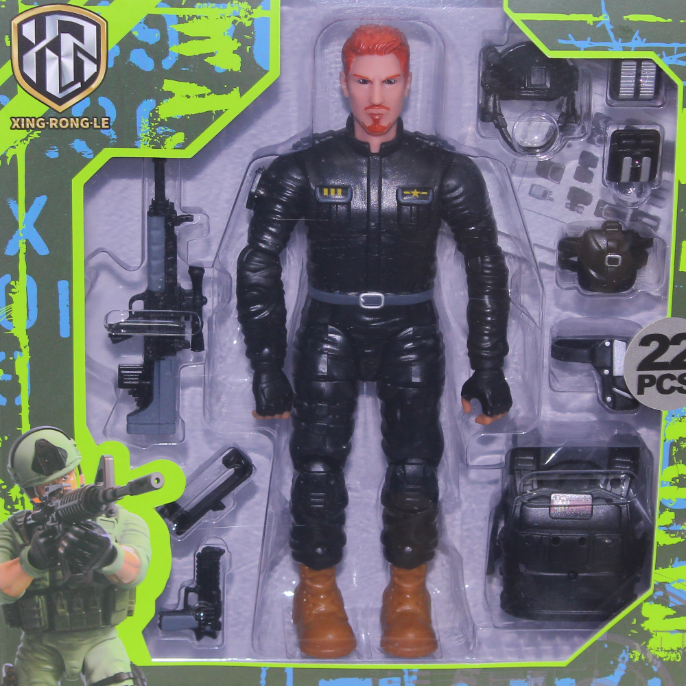 Xingrong Military Soldiers – Black (22 Pieces)