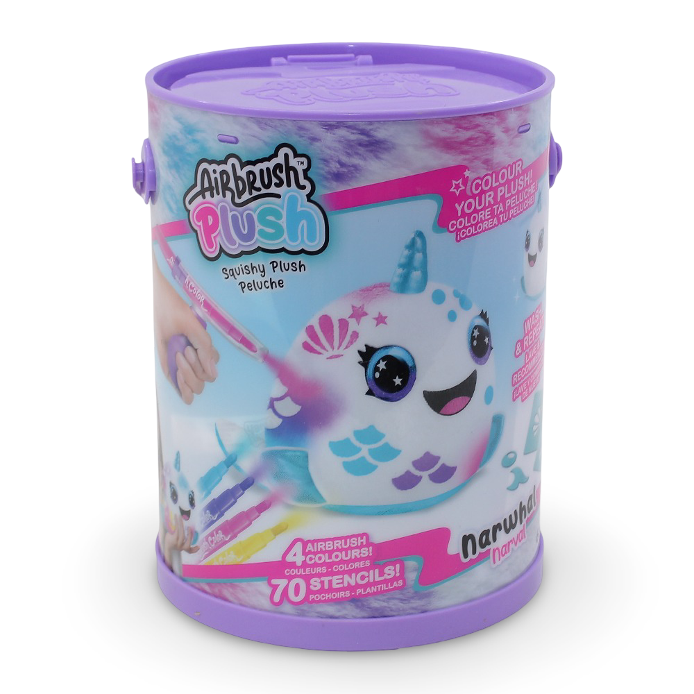 Airbrush Squishy Plush Narwhal Creative Toy – Purple