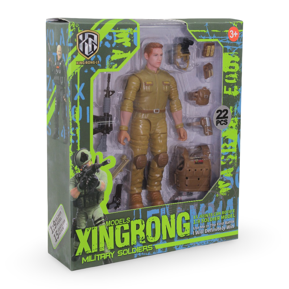 Military Soldiers 1:9 Scale Action Figure Playset - 22 Pcs