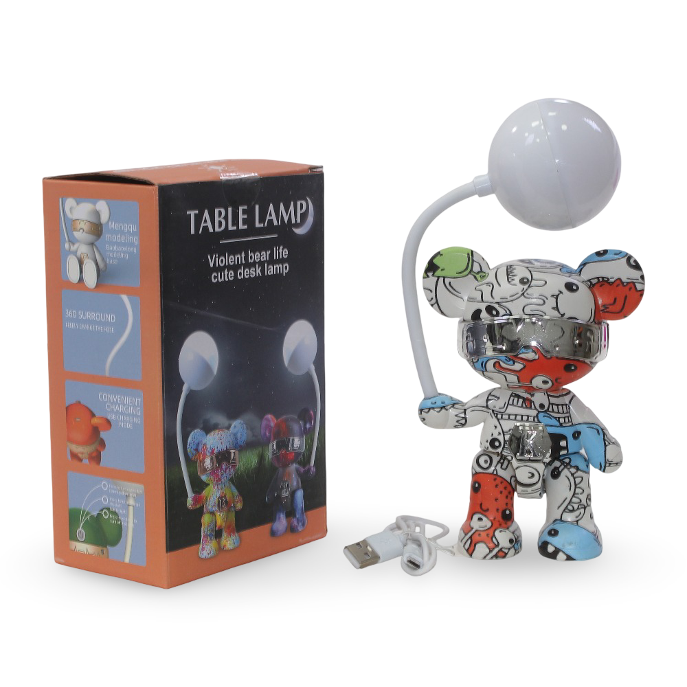 Violent Bear Life Cute Desk Lamp – White