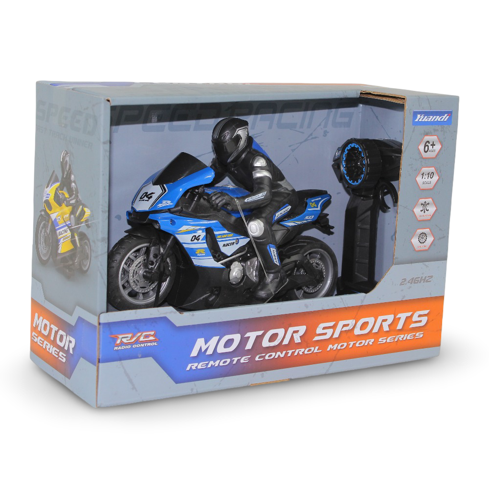 Motor Sports Remote Control Racing Motorcycle Toy - Blue - Toys - Yuandi