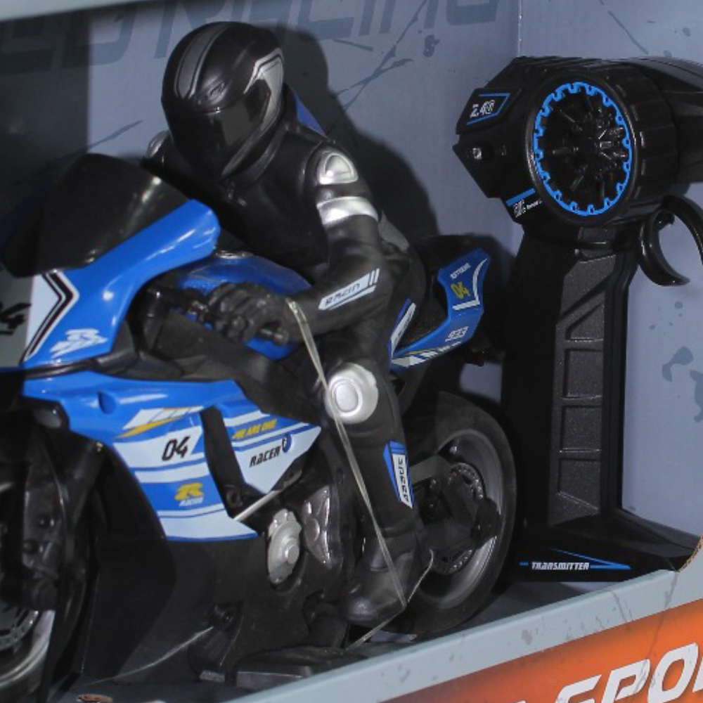Motor Sports Remote Control Racing Motorcycle Toy - Blue