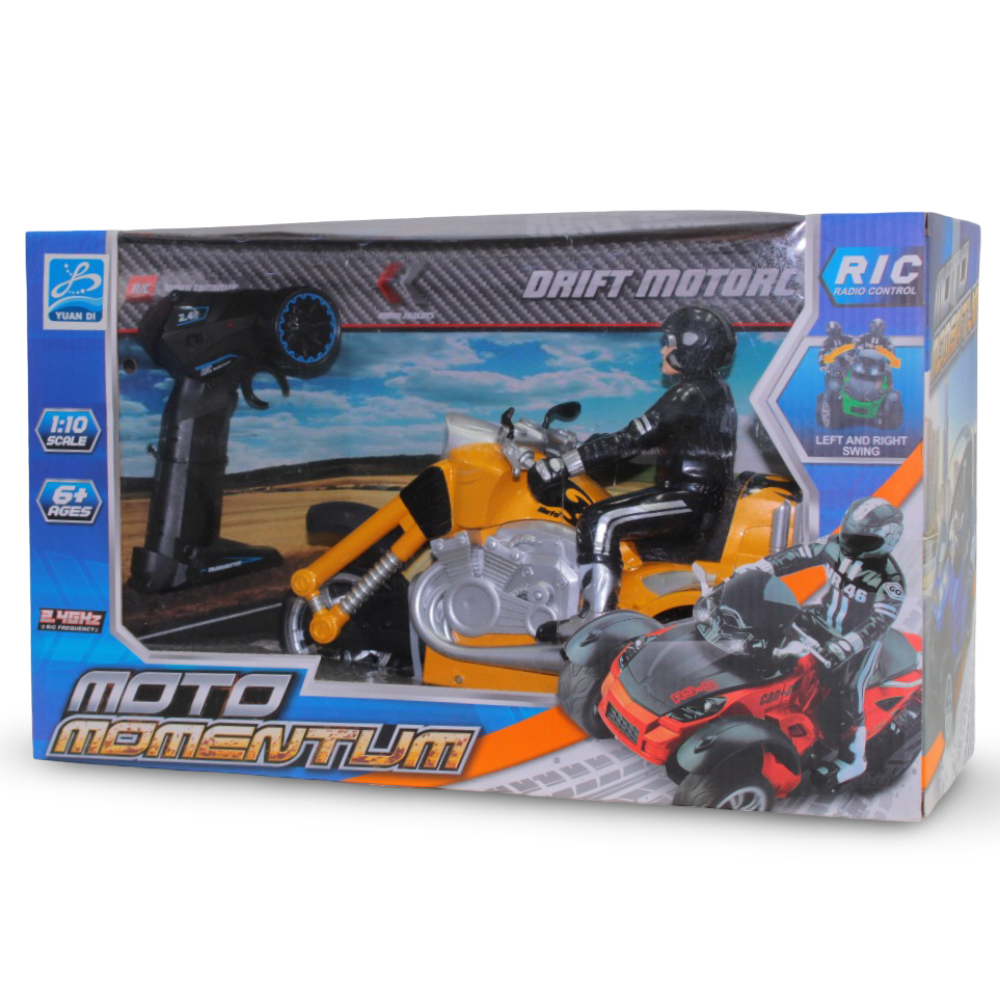 Moto Momentum Remote Control Motorcycle – Yellow - Toys - OKO