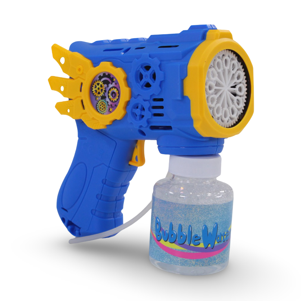 Gear Bubble Gun – Blue with Light and Bubble Effect