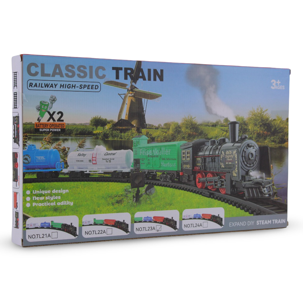 Classic Train Set with Realistic Track and Steam Design