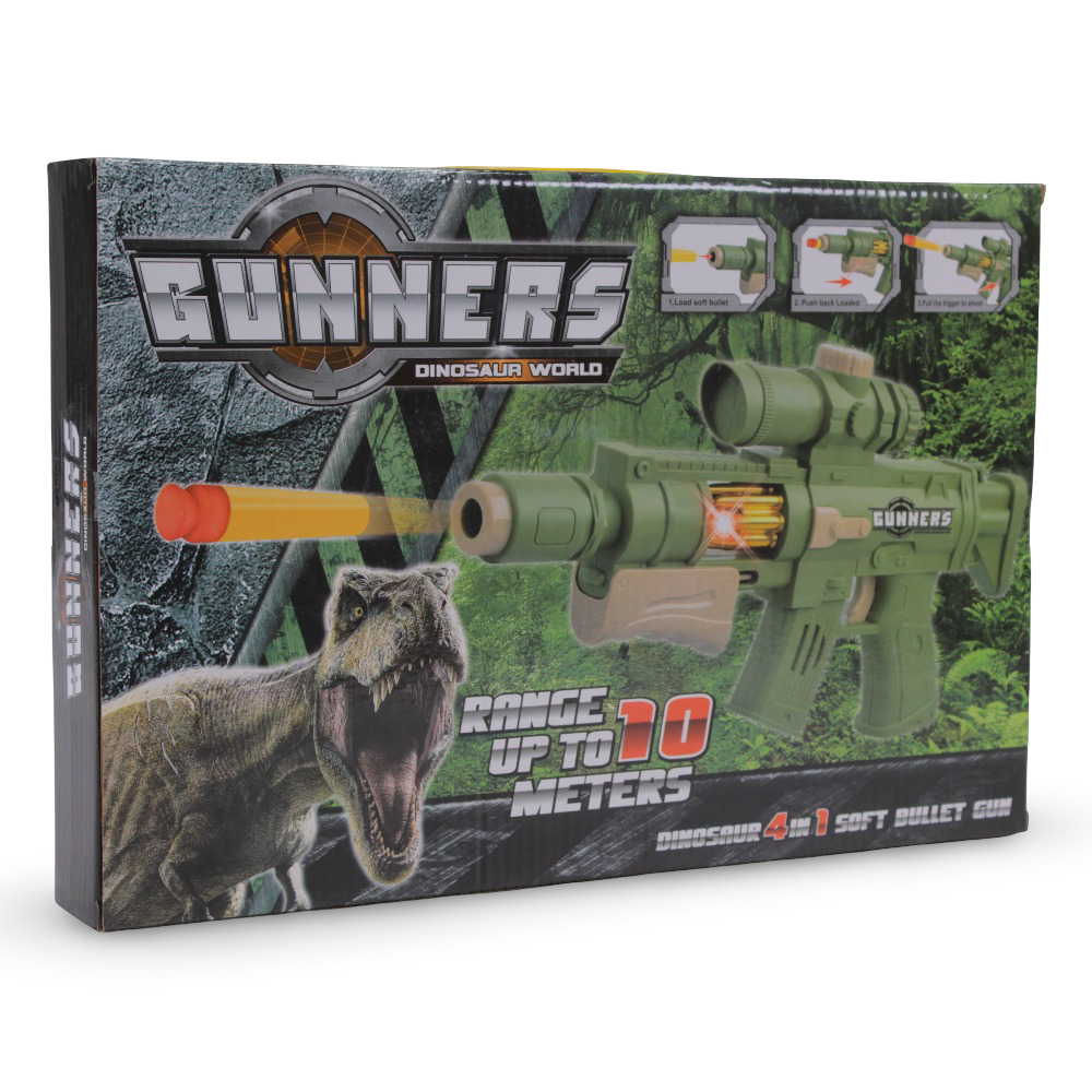 Gunners Dinosaur World 4-in-1 Soft Bullet Gun