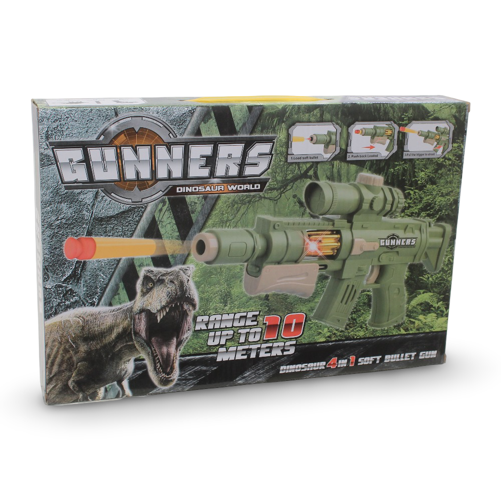 Gunners Dinosaur World 4-in-1 Soft Bullet Gun
