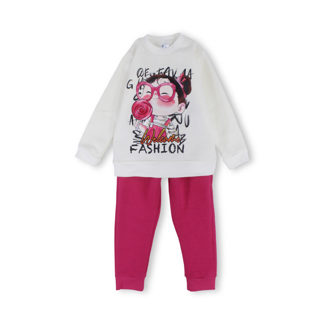 Girls Cotton Pajama – "Fashion" Print