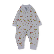 Unisex Baby Cotton Footless Onesie – White with Turtles Print
