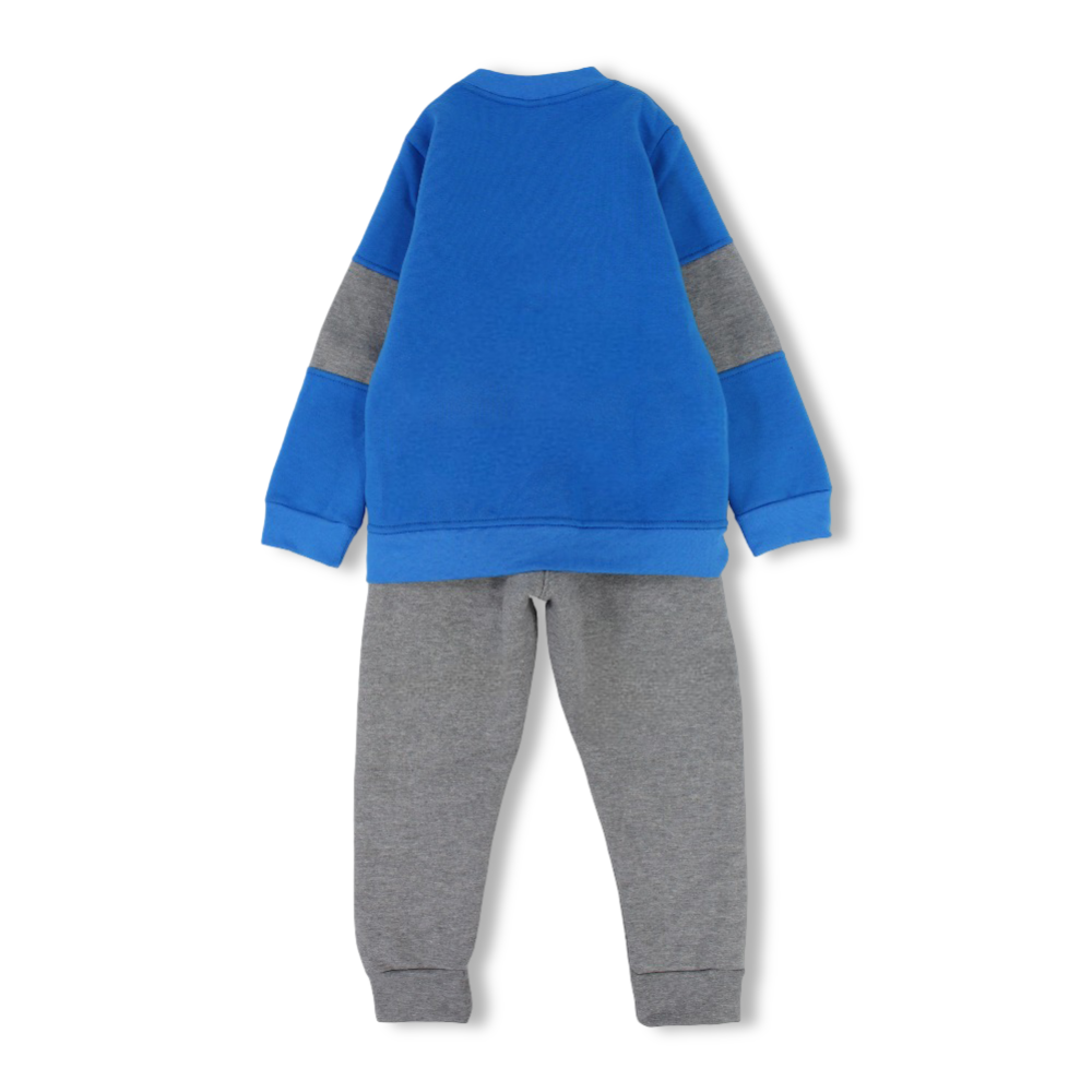Boys Cotton Pajama Set – Blue/Grey with Minecraft Print