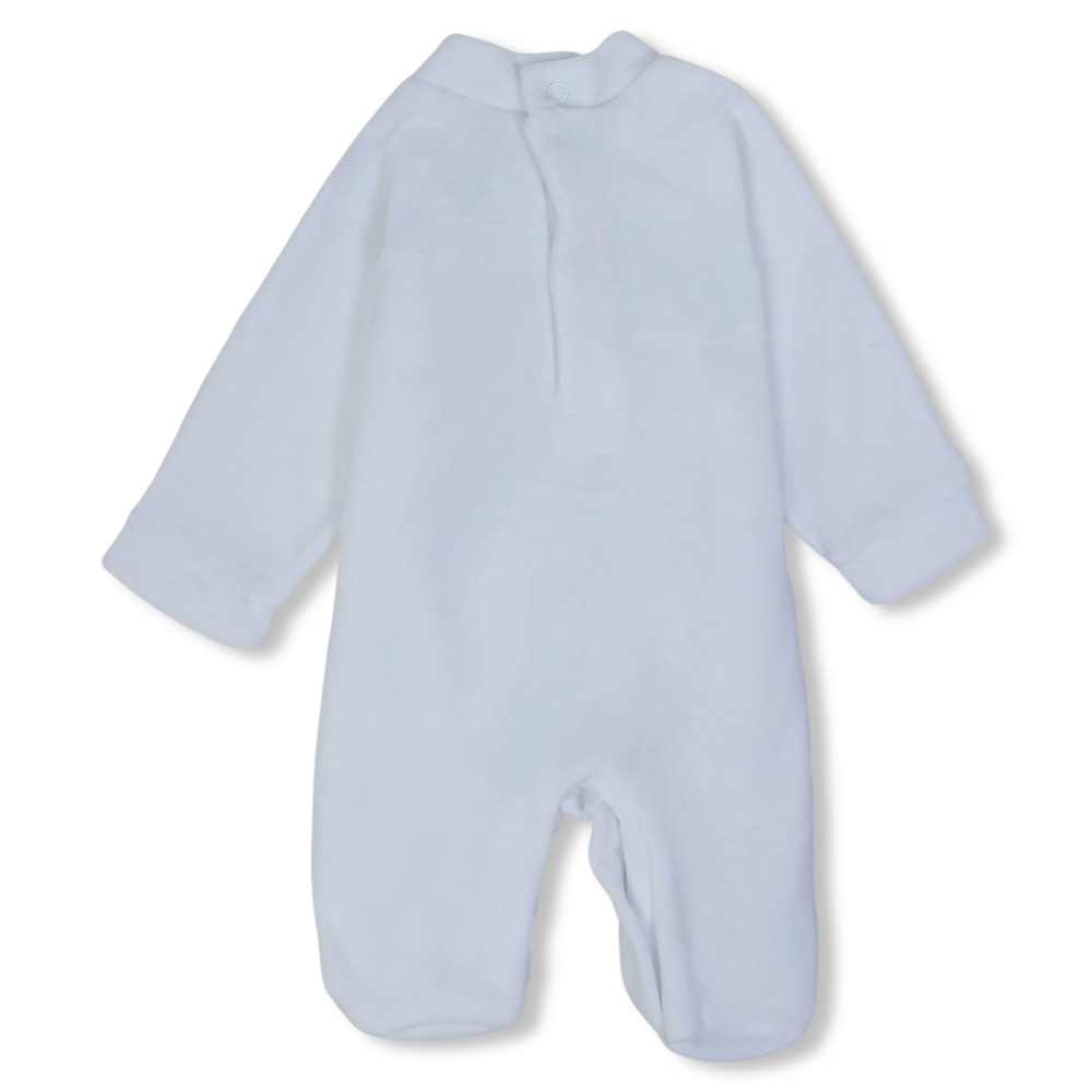 Unisex Baby Velvet Baby Footie - Rabbit and Stars Design