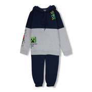 Boys Cotton Hooded Pajama Set - Mine Craft Print
