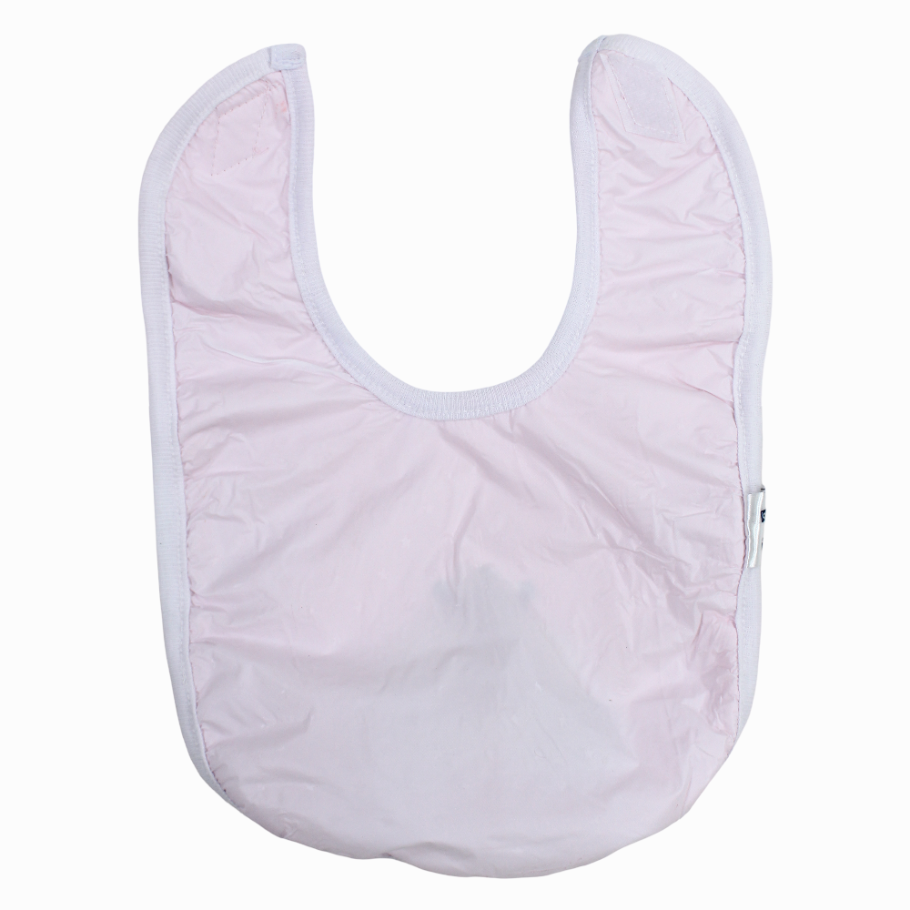 Baby Cotton Bib – Pink with a Royal Car Design