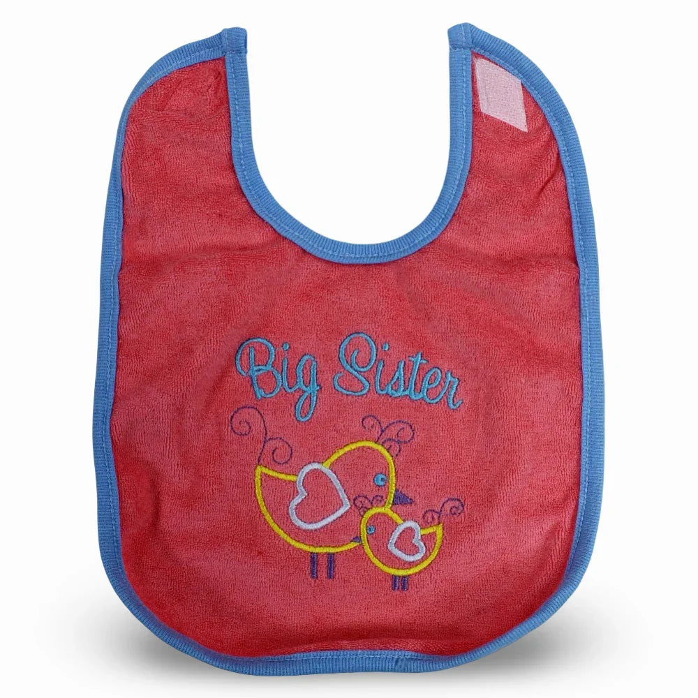 Baby Cotton Bib – Cute Older Siblings Design