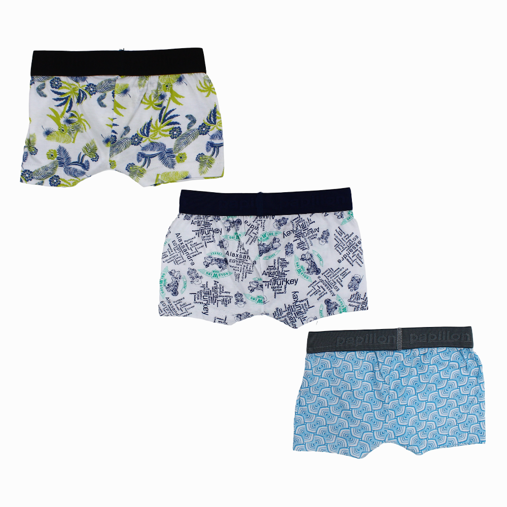 Boys Cotton Boxer Shorts (Pack Of 3)