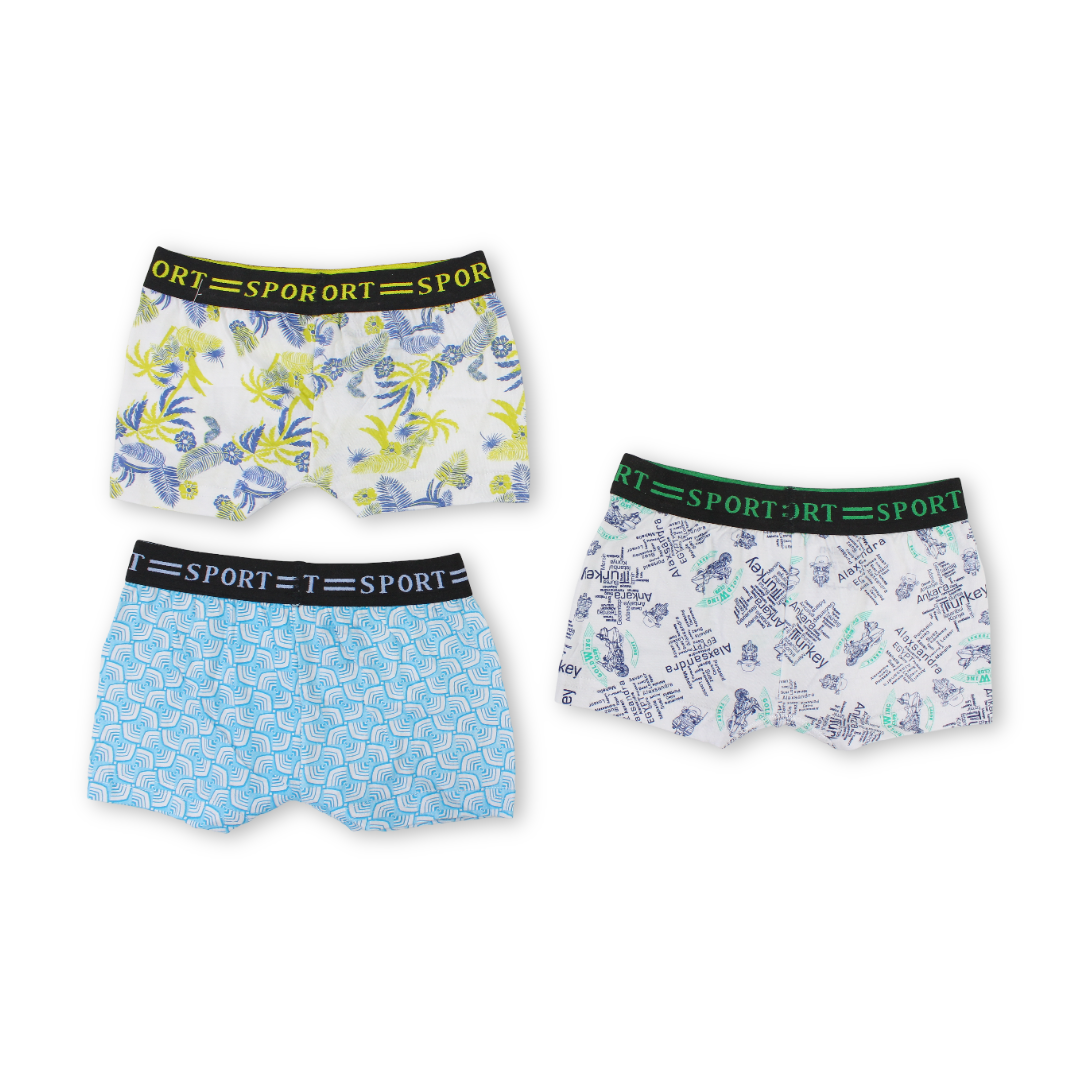 Boys Cotton Boxer Shorts – Pack Of 3