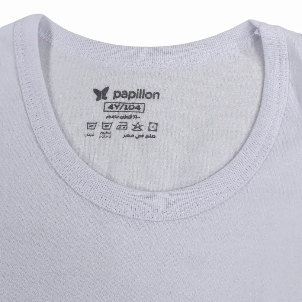 Boys Cotton Sleeveless Undershirt – White