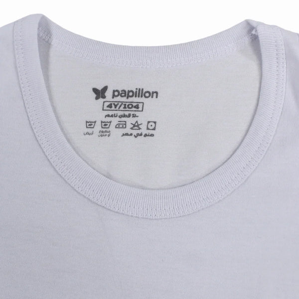 Boys Cotton Sleeveless Undershirt – White