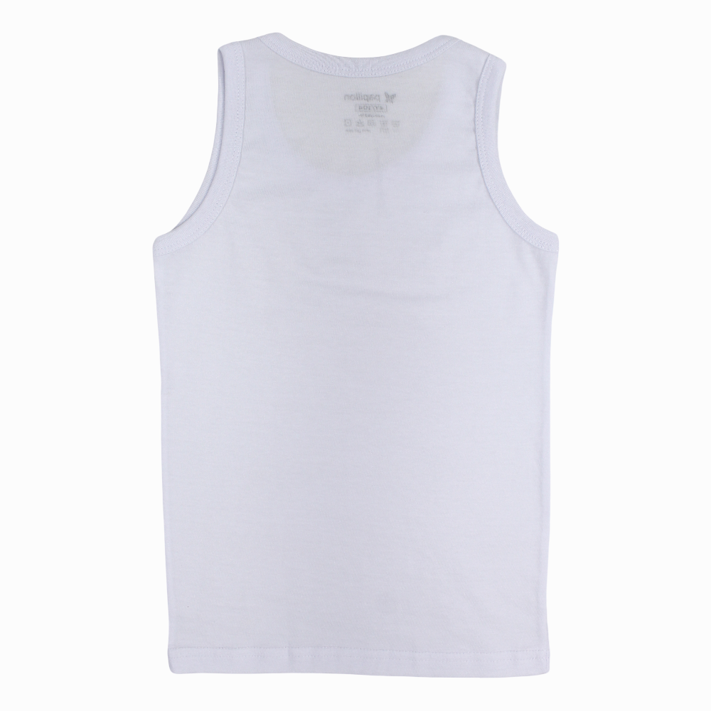 Boys Cotton Sleeveless Undershirt – White