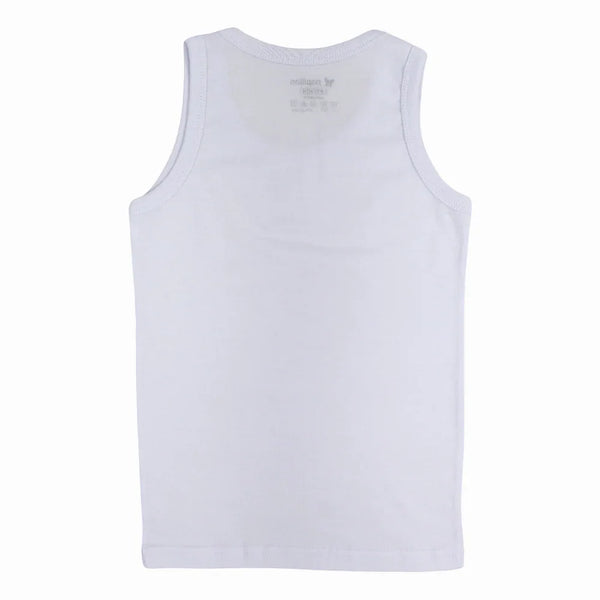 Boys Cotton Sleeveless Undershirt – White