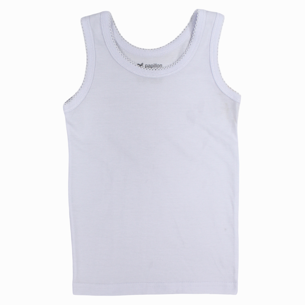 Girls Cotton Sleeveless Undershirt – White