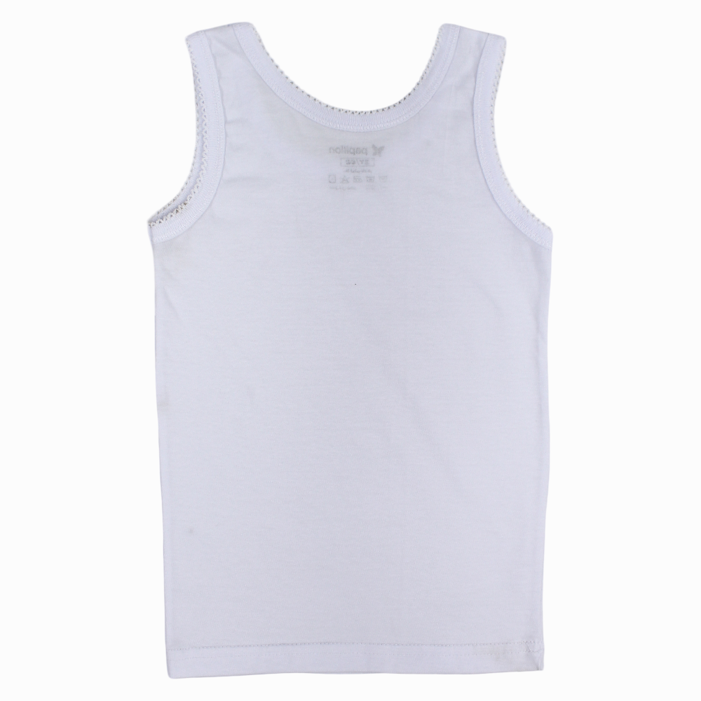 Girls Cotton Sleeveless Undershirt – White
