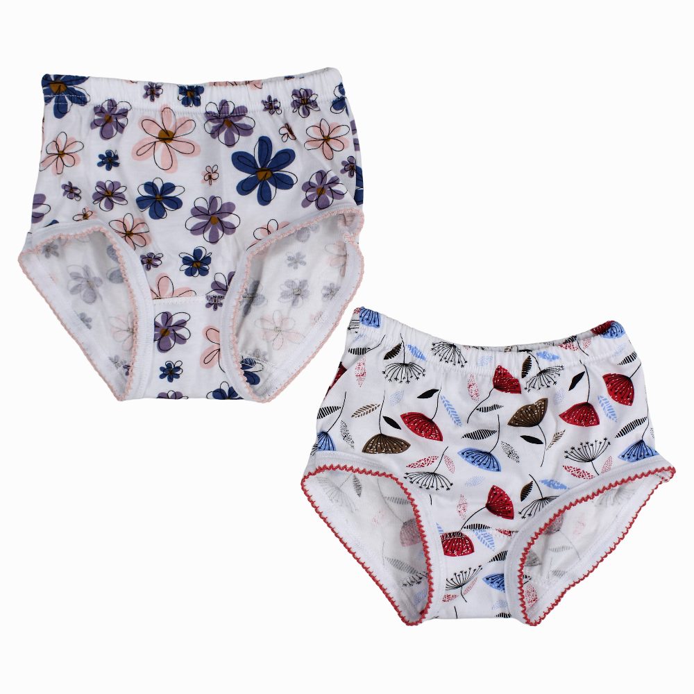 Girls Cotton Colorful Panties (Pack Of 2)
