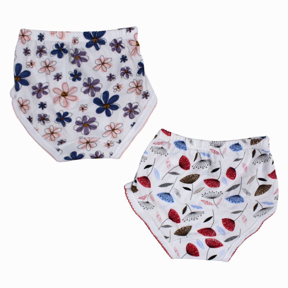 Girls Cotton Colorful Panties (Pack Of 2)