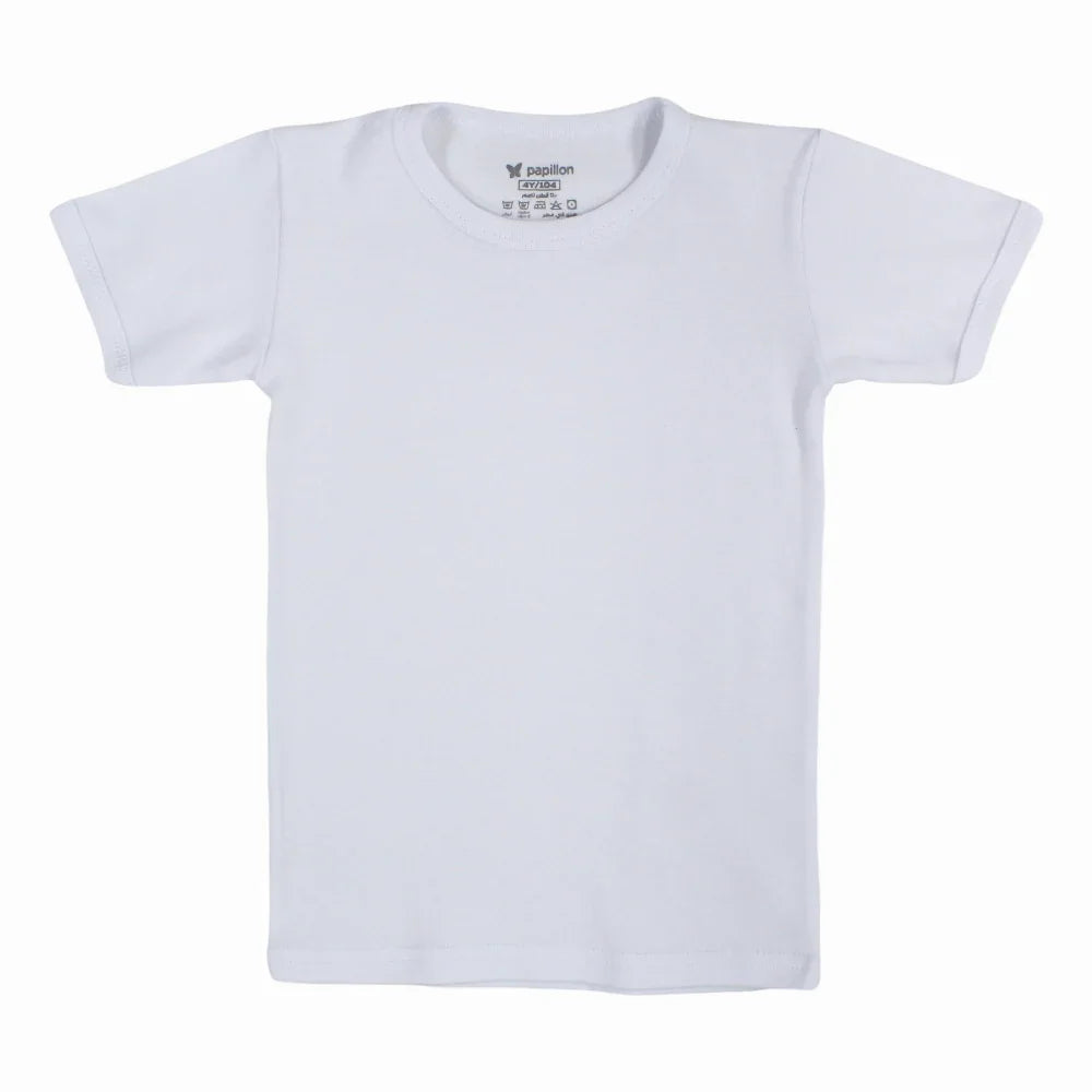 Boys Cotton Short-Sleeved Undershirt – White