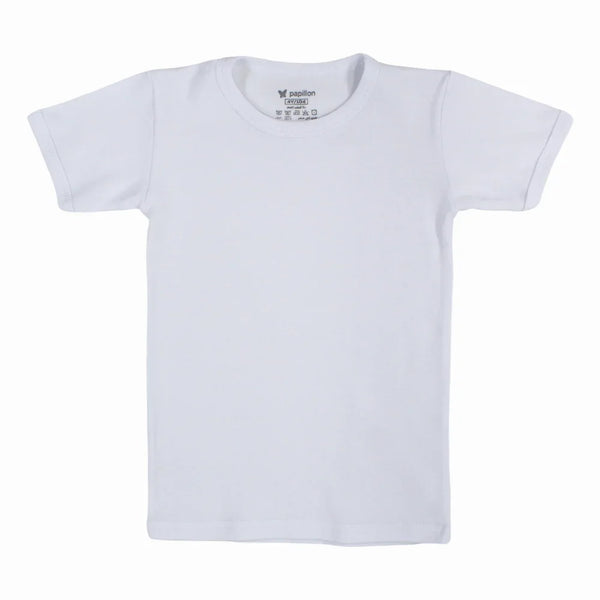 Boys Cotton Short-Sleeved Undershirt – White