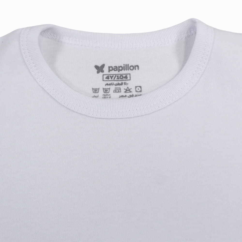 Boys Cotton Short-Sleeved Undershirt – White