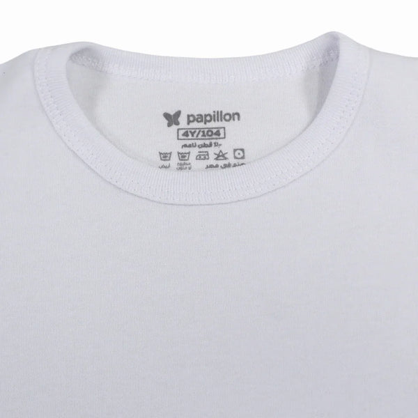 Boys Cotton Short-Sleeved Undershirt – White