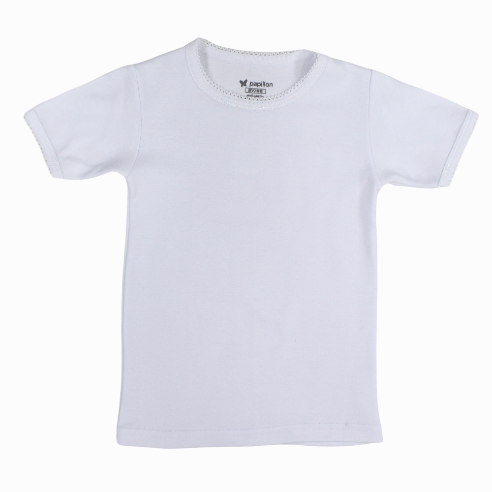 Girls Cotton Short-Sleeved Undershirt – White