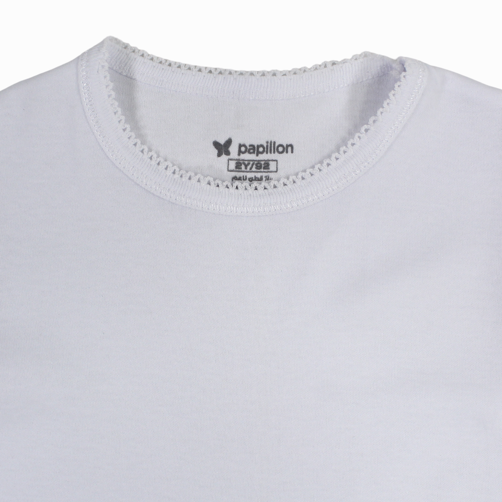 Girls Cotton Short-Sleeved Undershirt – White