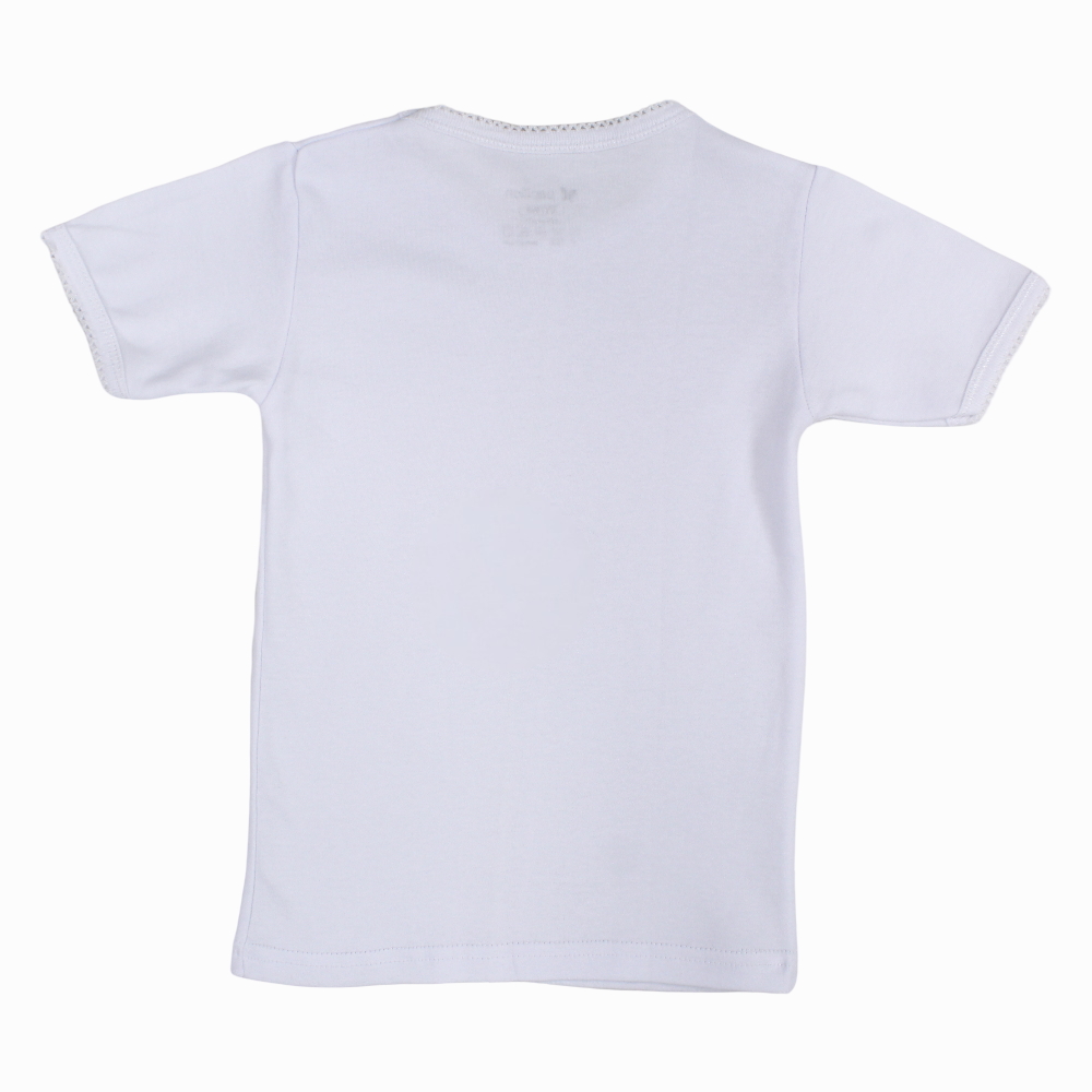 Girls Cotton Short-Sleeved Undershirt – White