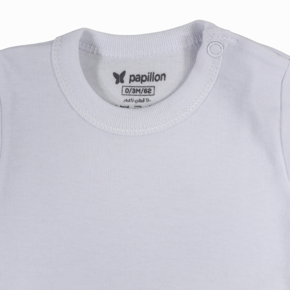 Unisex Cotton Short-Sleeved Underwear Bodysuit – White