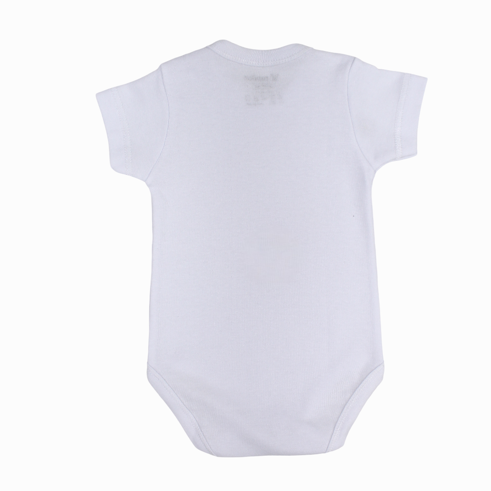Unisex Cotton Short-Sleeved Underwear Bodysuit – White