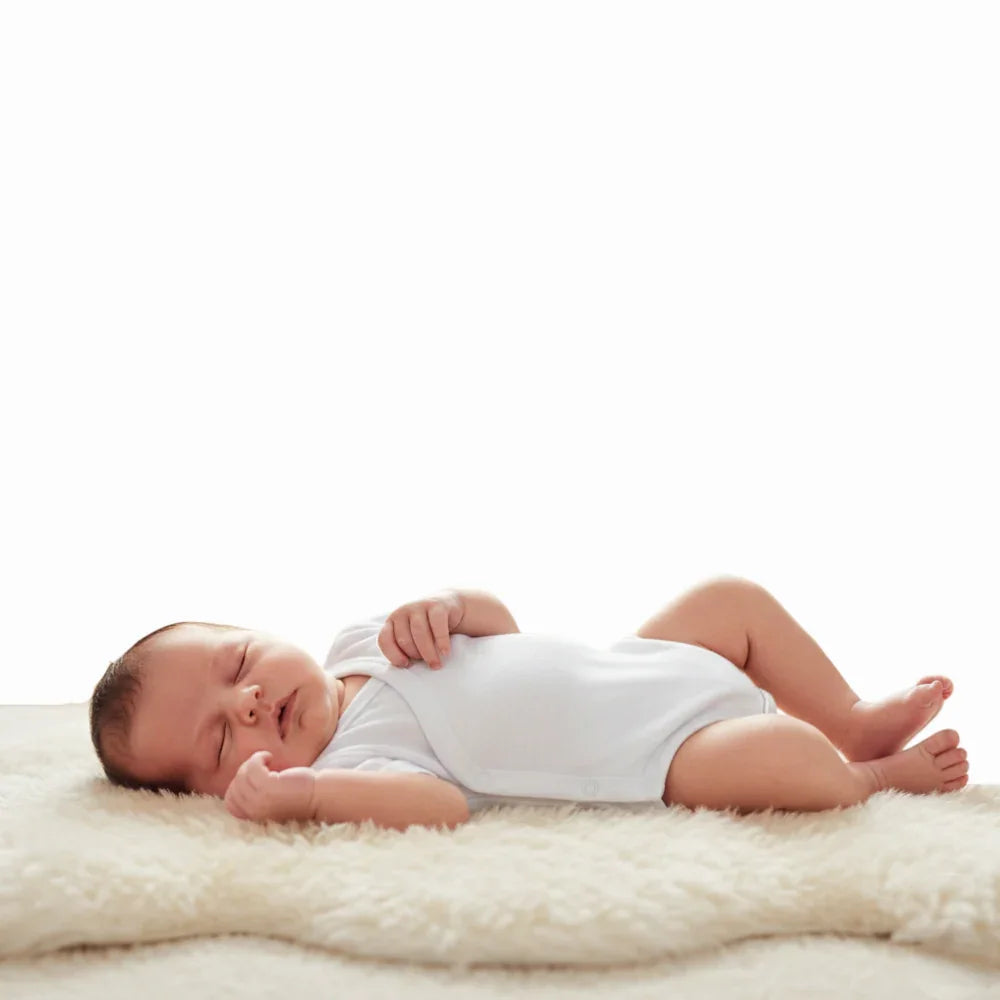 Unisex Cotton Long-Sleeved Wrap-Over Bodysuit – White - Clothing - Papillion