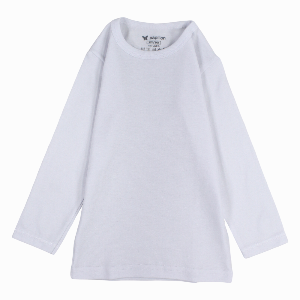 Boys Cotton Long-Sleeved Undershirt – White