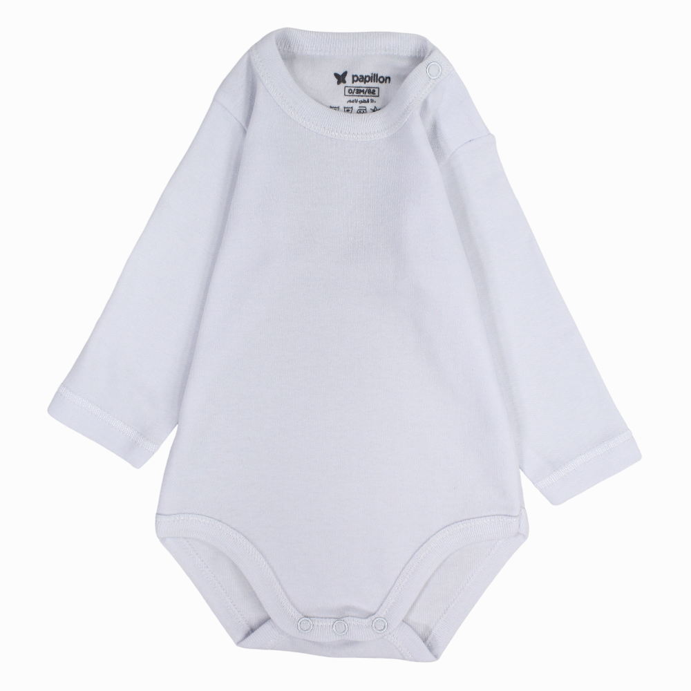 Unisex Baby Cotton Long-Sleeved Underwear Bodysuit – White