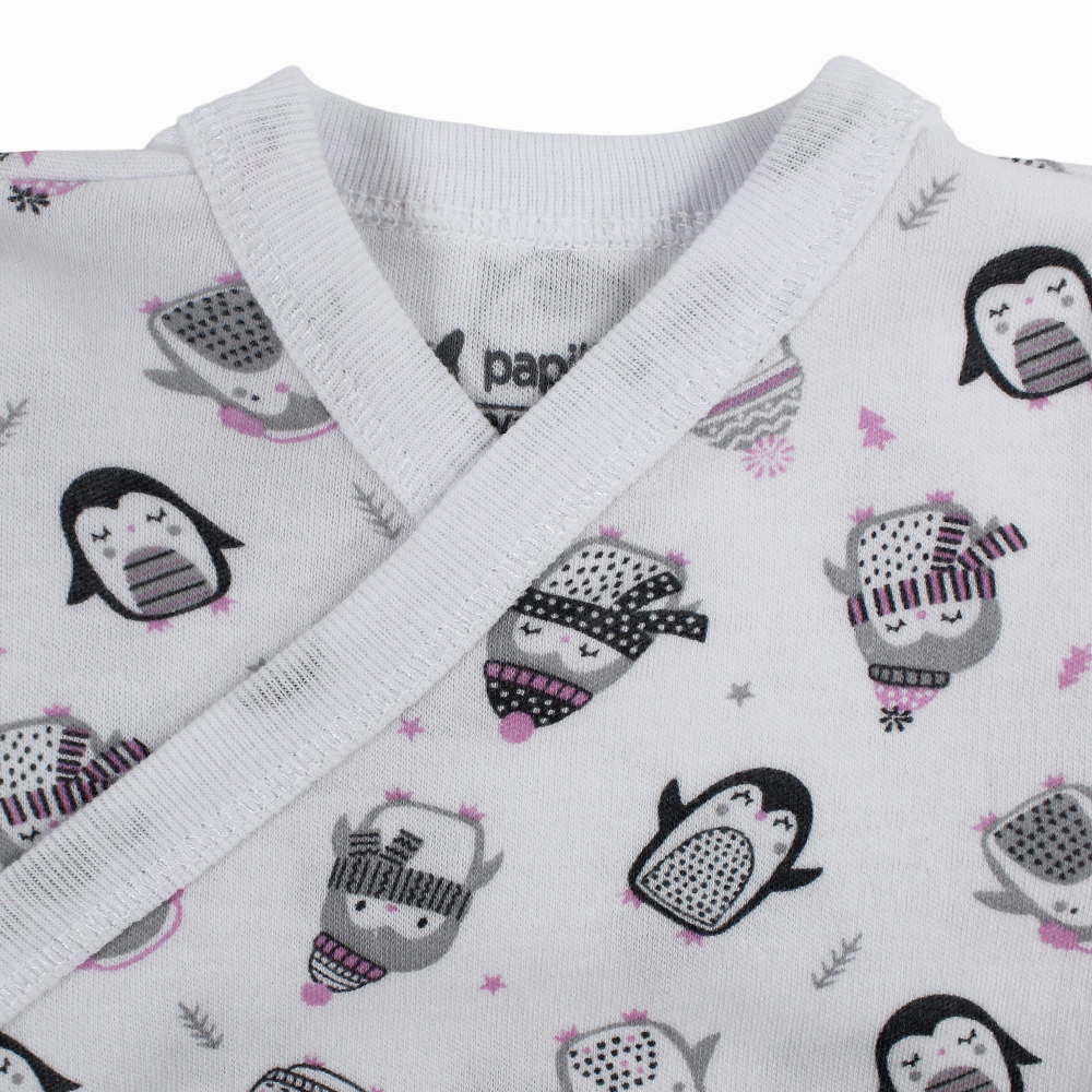 Unisex Baby Cotton Short-Sleeved Wrap-Over Printed Bodysuit - Assorted Prints