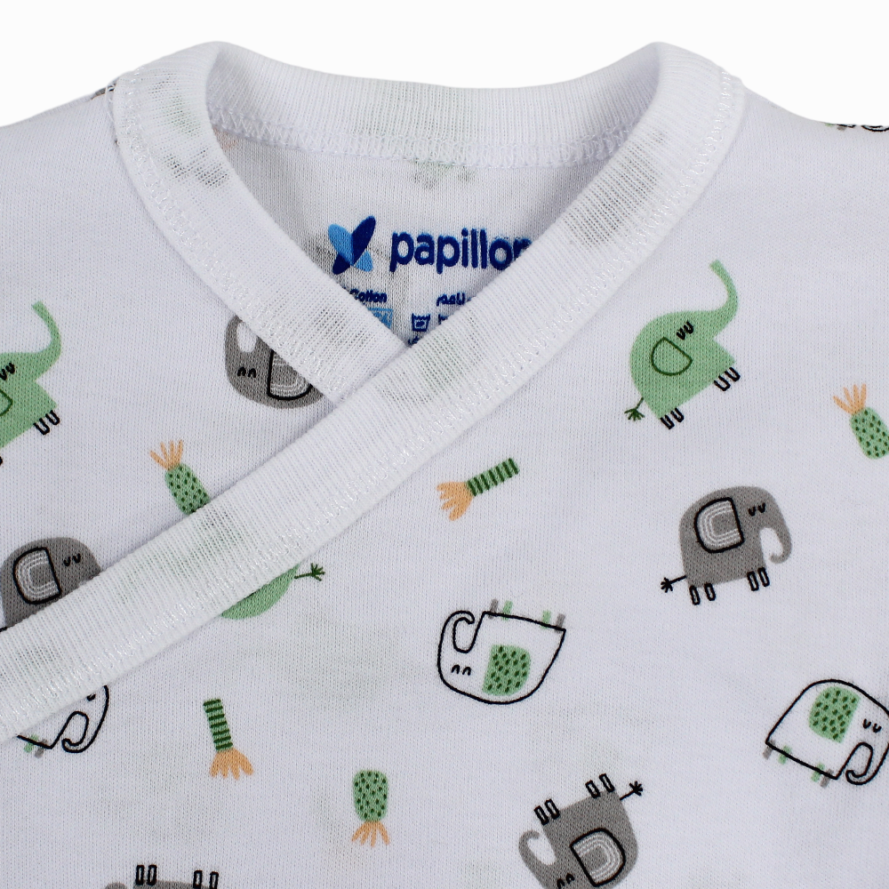 Unisex Baby Cotton Short-Sleeved Wrap-Over Printed Bodysuit - Assorted Prints