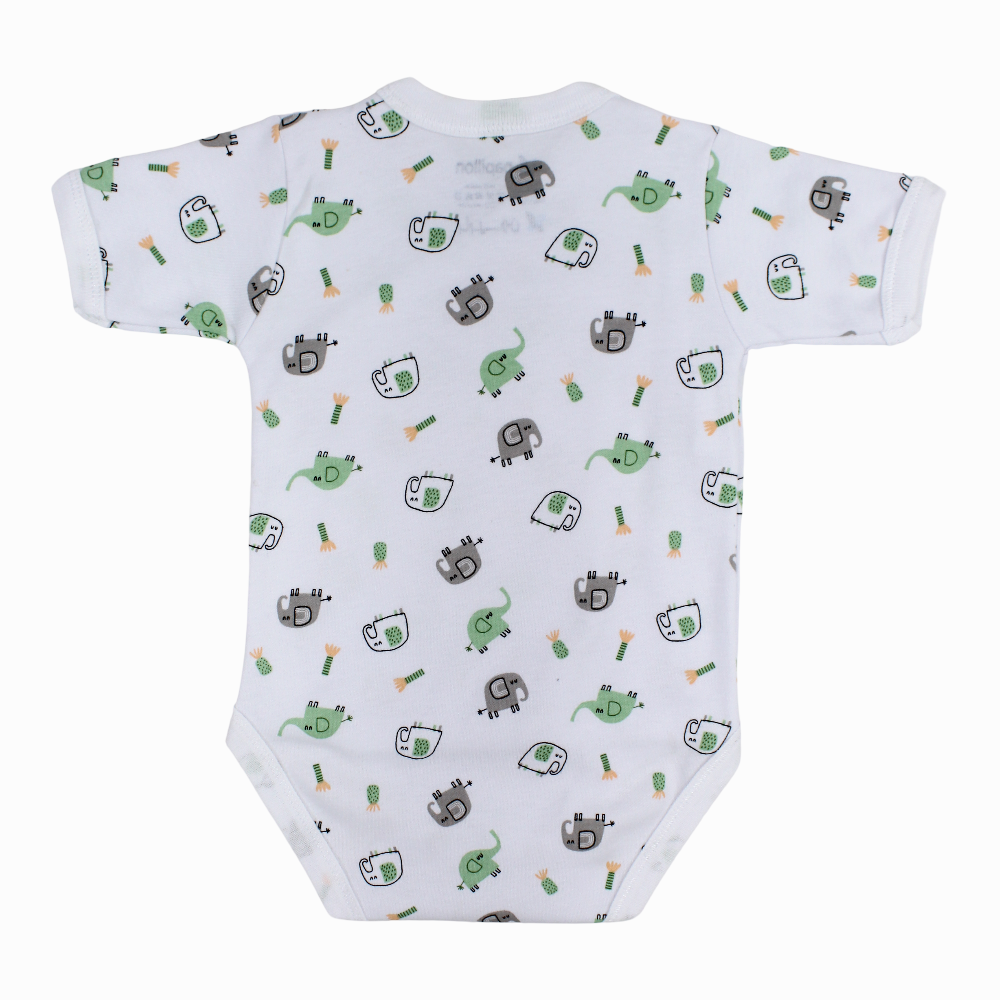 Unisex Baby Cotton Short-Sleeved Wrap-Over Printed Bodysuit - Assorted Prints