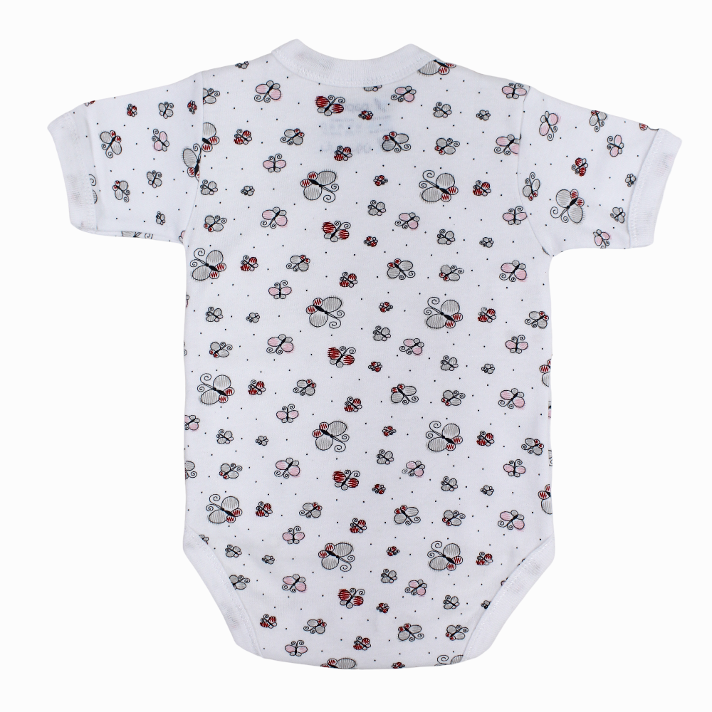 Unisex Baby Cotton Short-Sleeved Wrap-Over Printed Bodysuit - Assorted Prints