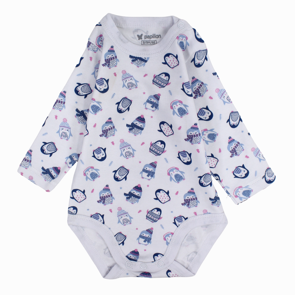 Unisex Baby Cotton Long-Sleeved Underwear Printed Bodysuit - Assorted Prints