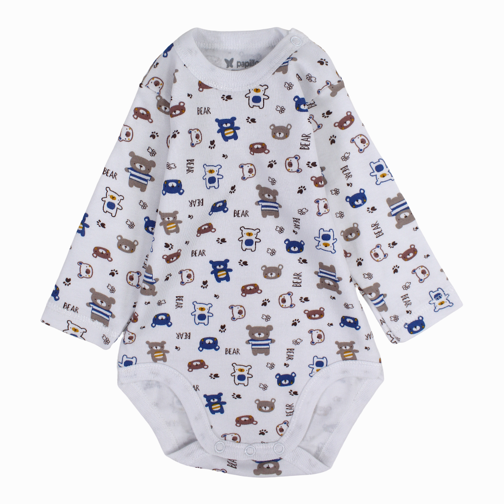 Unisex Baby Cotton Long-Sleeved Underwear Printed Bodysuit - Assorted Prints