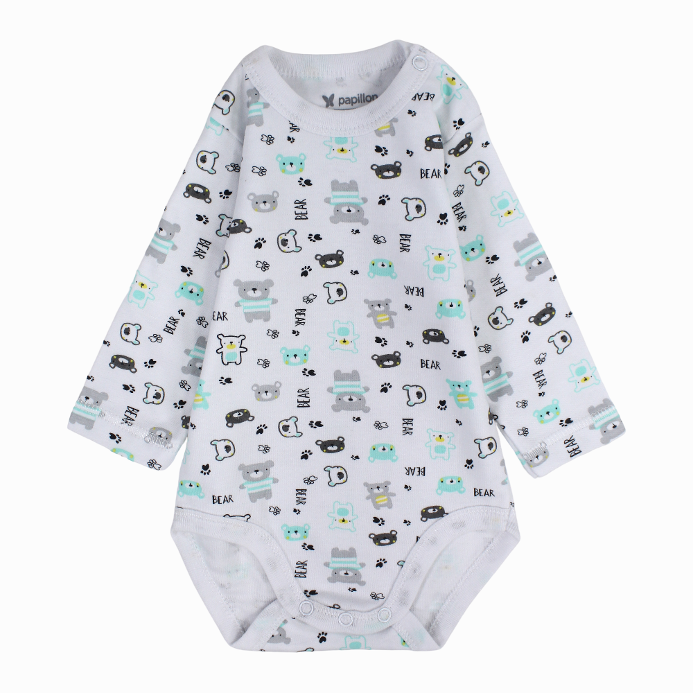 Unisex Baby Cotton Long-Sleeved Underwear Printed Bodysuit - Assorted Prints